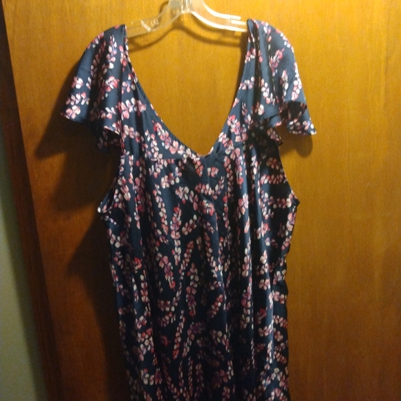 Navy blue floral slip dress - Picture 6 of 8